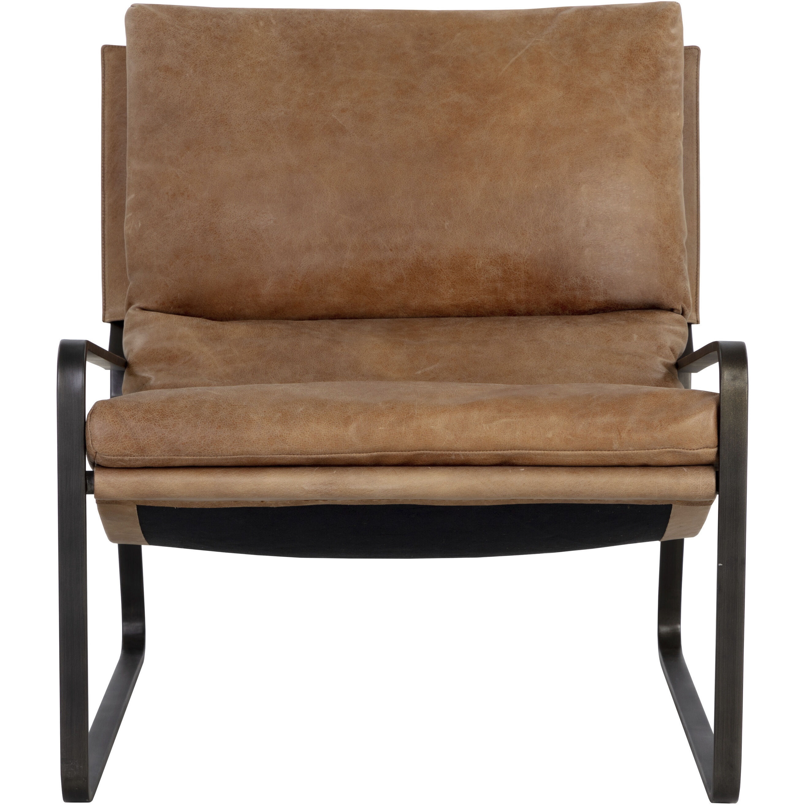 Zancor Gunmetal / Tan Leather Lounge Chair